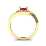 Oval Halo Bypass Ruby Engagement Ring (1 CTW) Side View