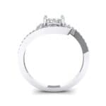 Oval Halo Bypass Crystal Engagement Ring (1 CTW) Side View