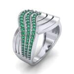 Half-Pave Harmony Emerald Ring (0.48 CTW) Perspective View