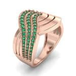 Half-Pave Harmony Emerald Ring (0.48 CTW) Perspective View