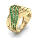 Half-Pave Harmony Emerald Ring (0.48 CTW) Perspective View