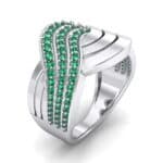 Half-Pave Harmony Emerald Ring (0.48 CTW) Perspective View