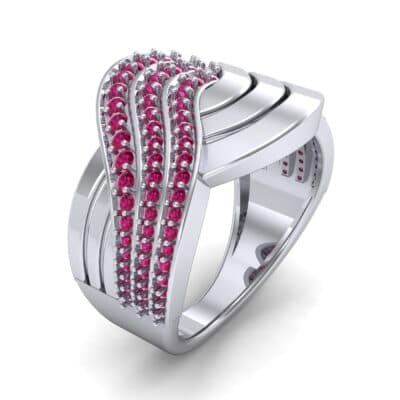 Half-Pave Harmony Ruby Ring (0.48 CTW) Perspective View