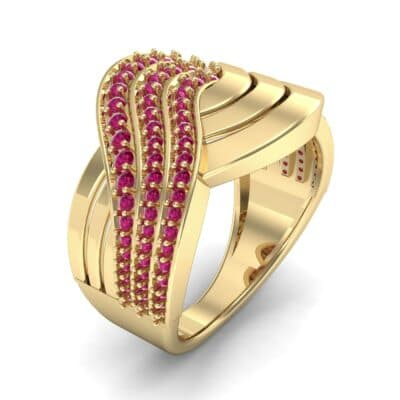 Half-Pave Harmony Ruby Ring (0.48 CTW) Perspective View