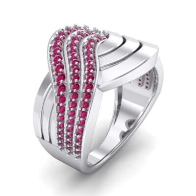 Half-Pave Harmony Ruby Ring (0.48 CTW) Perspective View