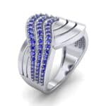 Half-Pave Harmony Blue Sapphire Ring (0.48 CTW) Perspective View