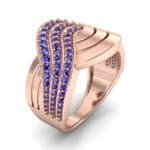 Half-Pave Harmony Blue Sapphire Ring (0.48 CTW) Perspective View