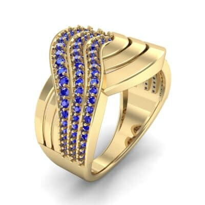 Half-Pave Harmony Blue Sapphire Ring (0.48 CTW) Perspective View