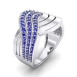 Half-Pave Harmony Blue Sapphire Ring (0.48 CTW) Perspective View