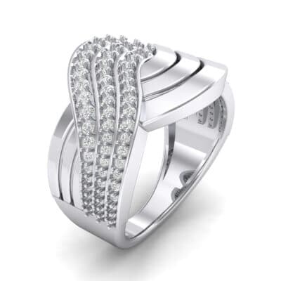Half-Pave Harmony Crystal Ring (0.48 CTW) Perspective View