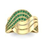 Half-Pave Harmony Emerald Ring (0.48 CTW) Top Dynamic View
