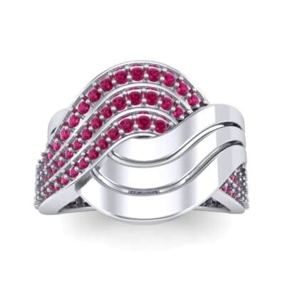 Half-Pave Harmony Ruby Ring (0.48 CTW) Top Dynamic View