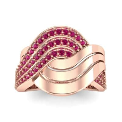 Half-Pave Harmony Ruby Ring (0.48 CTW) Top Dynamic View