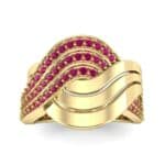 Half-Pave Harmony Ruby Ring (0.48 CTW) Top Dynamic View