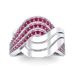 Half-Pave Harmony Ruby Ring (0.48 CTW) Top Dynamic View