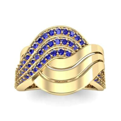 Half-Pave Harmony Blue Sapphire Ring (0.48 CTW) Top Dynamic View