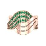 Half-Pave Harmony Emerald Ring (0.48 CTW) Top Flat View
