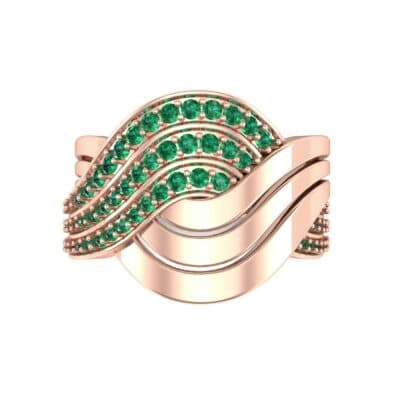 Half-Pave Harmony Emerald Ring (0.48 CTW) Top Flat View
