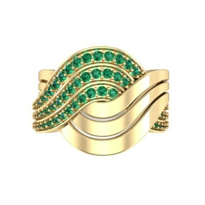 Half-Pave Harmony Emerald Ring (0.48 CTW) Top Flat View