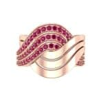 Half-Pave Harmony Ruby Ring (0.48 CTW) Top Flat View
