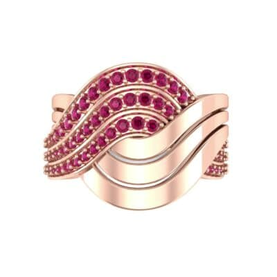 Half-Pave Harmony Ruby Ring (0.48 CTW) Top Flat View