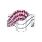 Half-Pave Harmony Ruby Ring (0.48 CTW) Top Flat View