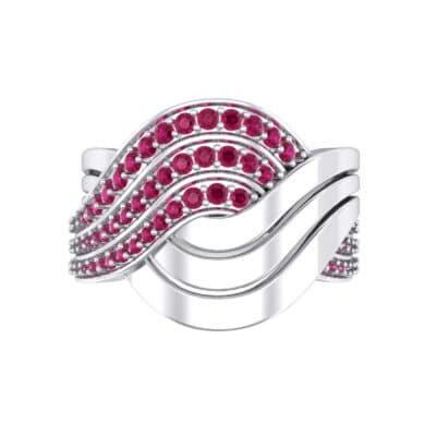 Half-Pave Harmony Ruby Ring (0.48 CTW) Top Flat View