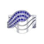 Half-Pave Harmony Blue Sapphire Ring (0.48 CTW) Top Flat View