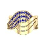 Half-Pave Harmony Blue Sapphire Ring (0.48 CTW) Top Flat View