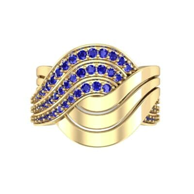 Half-Pave Harmony Blue Sapphire Ring (0.48 CTW) Top Flat View