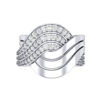 Half-Pave Harmony Diamond Ring (0.48 CTW) Top Flat View