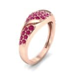Rounded Pave Ruby Ring (0.44 CTW) Perspective View