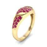Rounded Pave Ruby Ring (0.44 CTW) Perspective View