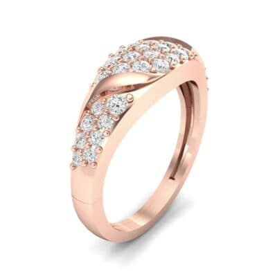 Rounded Pave Diamond Ring (0.44 CTW) Perspective View
