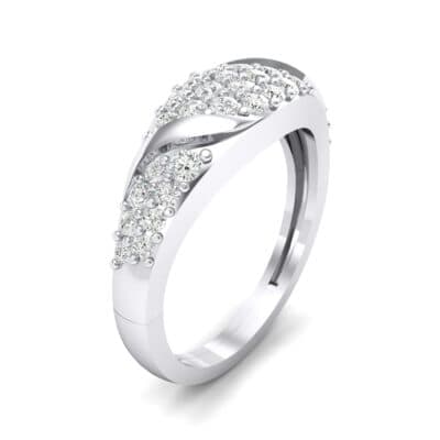 Rounded Pave Diamond Ring (0.44 CTW) Perspective View