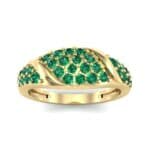 Rounded Pave Emerald Ring (0.44 CTW) Top Dynamic View