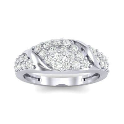 Rounded Pave Diamond Ring (0.44 CTW) Top Dynamic View