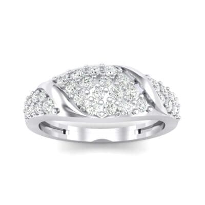 Rounded Pave Diamond Ring (0.44 CTW) Top Dynamic View