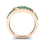 Rounded Pave Emerald Ring (0.44 CTW) Side View