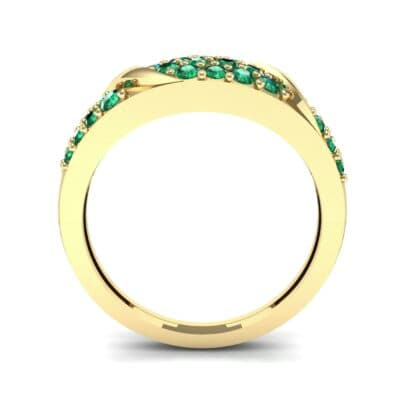 Rounded Pave Emerald Ring (0.44 CTW) Side View