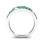 Rounded Pave Emerald Ring (0.44 CTW) Side View