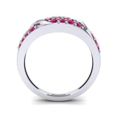 Rounded Pave Ruby Ring (0.44 CTW) Side View