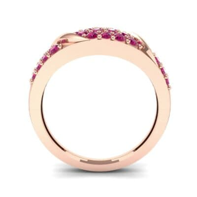 Rounded Pave Ruby Ring (0.44 CTW) Side View