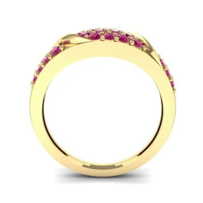 Rounded Pave Ruby Ring (0.44 CTW) Side View