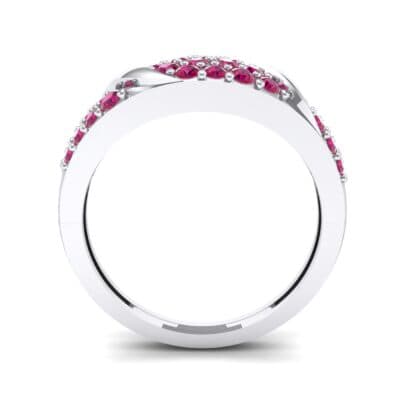 Rounded Pave Ruby Ring (0.44 CTW) Side View