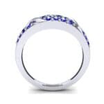 Rounded Pave Blue Sapphire Ring (0.44 CTW) Side View