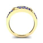 Rounded Pave Blue Sapphire Ring (0.44 CTW) Side View