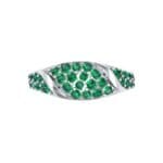 Rounded Pave Emerald Ring (0.44 CTW) Top Flat View
