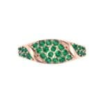 Rounded Pave Emerald Ring (0.44 CTW) Top Flat View