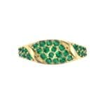 Rounded Pave Emerald Ring (0.44 CTW) Top Flat View